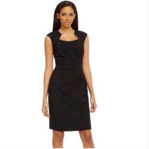 Calvin Klein Cap Sleeve Sheath Black Dress, Small